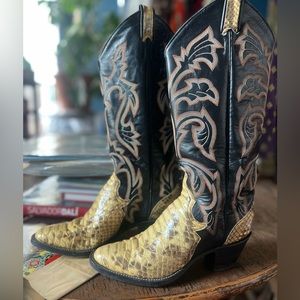 Larry Mahan Python Snake Western Cowboy Boots